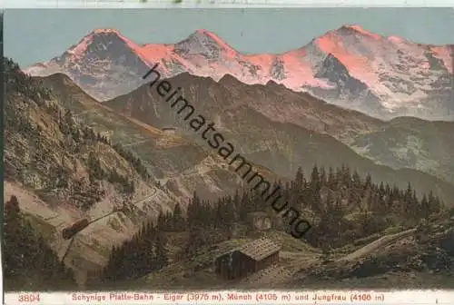 Schynige Platte-Bahn - Eiger Mönch und Jungfrau - Edition Photoglob Zürich ca. 1905