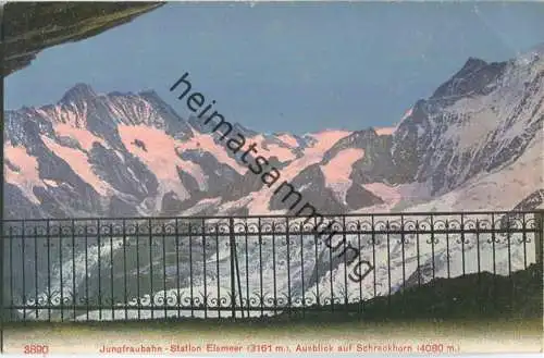 Jungfraubahn - Station Eismeer - Ausblick auf Schreckhorn - Edition Photoglob Co. Zürich ca. 1905