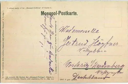 Jungfrau - Blick auf das Eismeer - Monopol-Verlag Zürich 1907