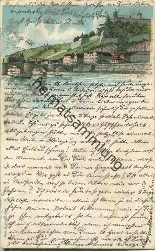 Würzburg - Lithographie - Franz Scheiner Karte