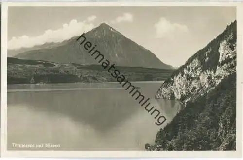 Thunersee mit Niesen - Foto-Ansichtskarte - Verlag G. D'Aguanno-Zinsli Interlaken 20er Jahre