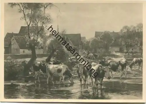 HDK456 - Arnold Moeller - Kühe im Dorfbach - Verlag Heinrich Hoffmann München