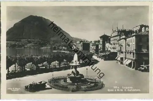 Lugano - Quai e Monte San Salvatore - Foto-Ansichtskarte - Edit. Ditta G. Mayr Lugano 20er Jahre