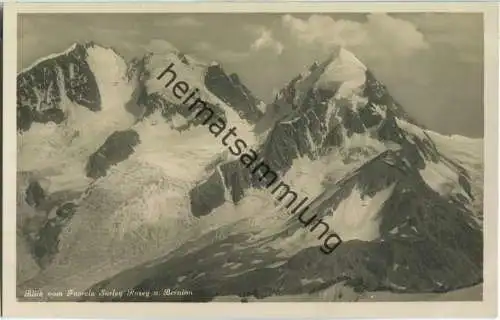 Blick vom Fourcla auf Surley Roseg und Bernina - Foto-Ansichtskarte 20er Jahre - Wehrliverlag Kilchberg