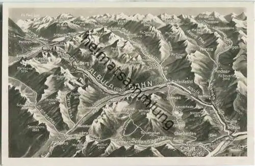 Albula-Bahn - Reliefkarte - Edition Photoglob Zürich 20er Jahre
