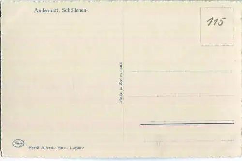 Schöllenen - Foto-Ansichtskarte 20er Jahre - Eredi Alfredo Finzi Lugano