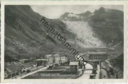 Gletsch mit Rhonegletscher - Foto-Ansichtskarte 20er Jahre - Eredi Alfredo Finzi Lugano