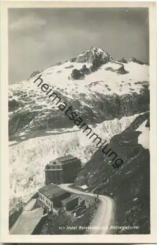 Hotel Belvedere mit Rhonegletscher - Foto-Ansichtskarte 20er Jahre - Verlag F. Heber Andermatt