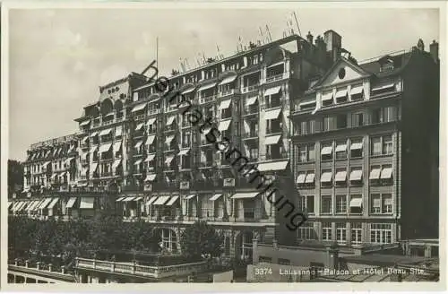Lausanne - Palace et Hotel Beau Site - Foto-Ansichtskarte 20er Jahre - Edition Georges Jaeger Geneve