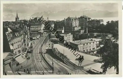 Lausanne - le Grand Pont et les Alpes - Foto-Ansichtskarte 20er Jahre - Edition Georges Jaeger Geneve