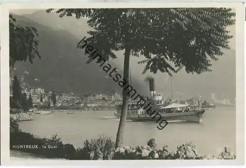 Montreux - le Quai - Fahrgastschiff Montreux - Foto-Ansichtskarte 20er Jahre - Edition Phototypie Co. Lausanne
