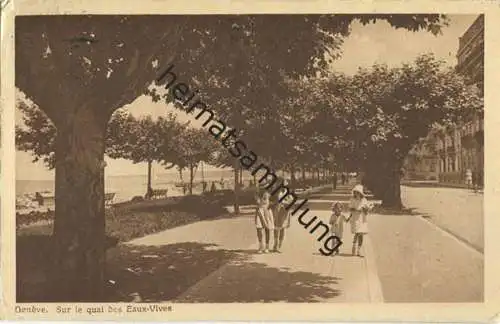 Genf Geneve - Sur le quai des Eaux-Vives - Edition G. Caveng Geneve - gel. 1921