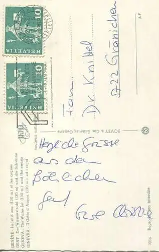 Genf Geneve - Edition Bovey Geneve gel. 1969