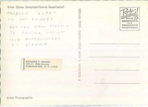 Fahrgastschiff Hebe - Erste Donau-Dampfschiffahrts-Gesellschaft - Verlag Prof. Gustav Fenz Wien