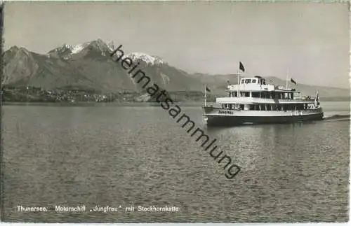 Thunersee - Fahrgastschiff Jungfrau mit Stockhornkette - Verlag Photoglob-Wehrli AG Zürich
