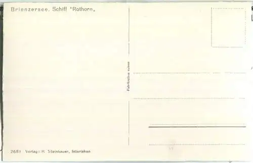 Brienzersee - Fahrgastschiff Rothorn - Verlag H. Steinhauer Interlaken