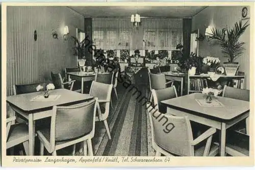 Appenfeld-Knüllwald - Pension Langenhagen - Innenansicht - Verlag Eigenbrod Homberg 60er Jahre