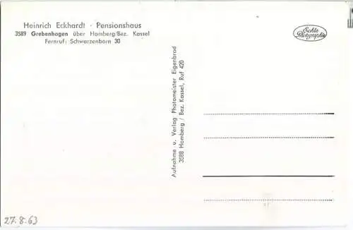 Grebenhagen-Schwarzenborn - Verlag Eigenbrod Homberg 60er Jahre