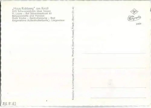 Schwarzenborn - Knüllköpfchen - Kasseler Ansichtskartenverlag 60er Jahre - Foto-Ansichtskarte Großformat