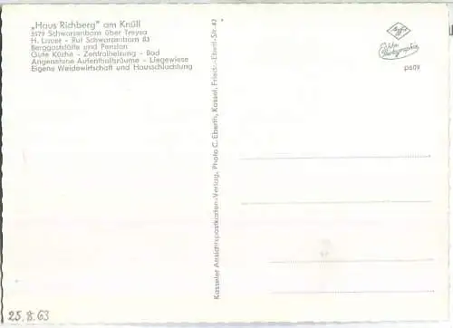 Schwarzenborn - Haus Richberg Inhaber H. Lauer - Foto-Ansichtskarte Großformat - Kasseler Ansichtskartenverlag