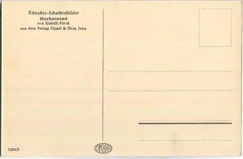 Herbstwind - signiert E. Forck - Künstler-Schattenbild - Verlag Oppel & Hess Jena