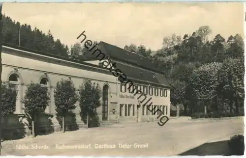 Rathmannsdorf - Gasthaus Tiefer Grund - Foto-AK - Verlag A. & R. Adam Dresden 1960