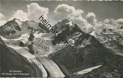 Piz Bernina - Piz Roseg und Sellagruppe - Foto-AK - Verlag Photoglob-Wehrli Zürich gel. 1947
