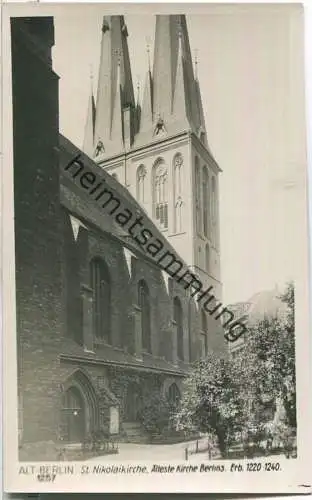 Alt-Berlin - St. Nikolaikirche älteste Kirche Berlins - Foto-AK 40er Jahre