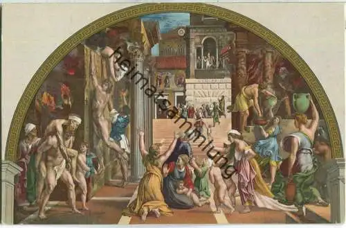 L' incendio di borgo - das brennende Dorf - Papst Leo IV. - Künstlerkarte
