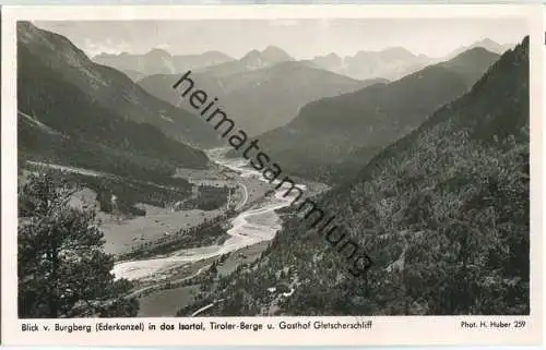 Burgberg - Ederkanzel - Isartal - Gasthof Gletscherschliff - Foto-Ansichtskarte