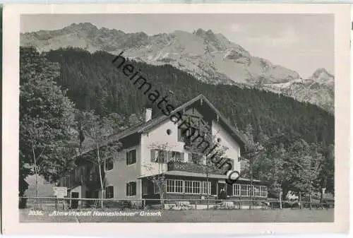 Alpenwirtschaft Hanneslebauer - Foto-Ansichtskarte - Verlag Foto-Beckert Garmisch-Partenkirchen