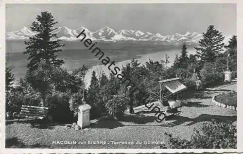 Macolin Magglingen - Terrasse du Grand Hotel - Foto-AK - Edition Perrochet Lausanne gel. 1946