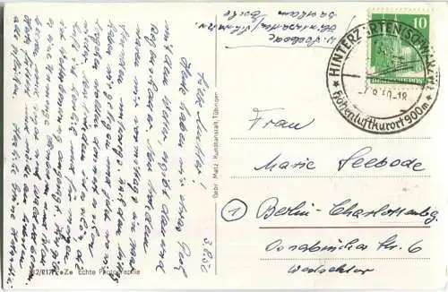 Hinterzarten - Foto-Ansichtskarte - Verlag Gebr. Metz Tübingen