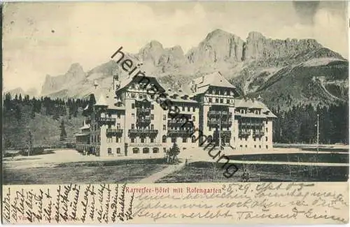 Karrersee-Hotel - Rosengarten - AK ca. 1900 - Verlag Loebl Bozen