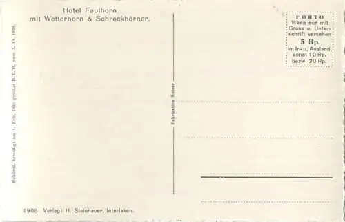 Berghotel Faulhorn - Foto-AK - Verlag H. Steinhauer Interlaken 40er Jahre