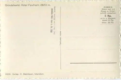 Grindelwald - Hotel Faulhorn - Foto-AK - Verlag H. Steinhauer Interlaken