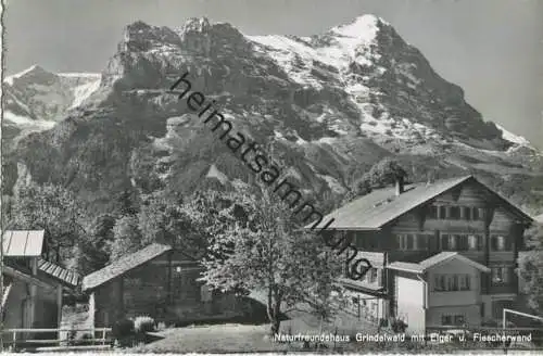 Grindelwald - Naturfreundehaus - Eiger und Fiescherwand - Foto-AK - Verlag Ernst Schudel Grindelwald gel. 1963