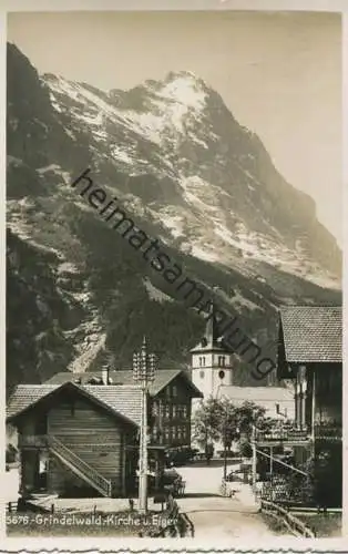 Grindelwald - Dorfpartie mit Kirche - Foto-AK 40er Jahre - Verlag Societe Graphique Neuchatel