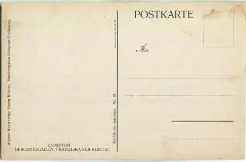 Berchtesgaden - Franziskaner-Kirche - Künstlerkarte Compton - Verlag Eugen Richter Berchtesgaden