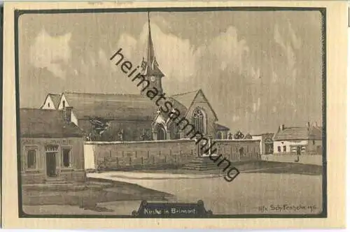 Brimont - Kirche - Feldpostkarte - signiert Schittenhelm 1915