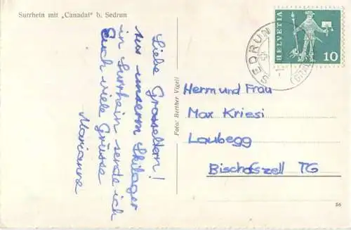 Surrheim mit Canadal bei Sedrun - Foto-AK - Verlag Berther Vigeli gel. 1961