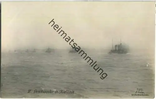 Geschwader in Kiellinie - Foto-Ansichtskarte - Verlag F. Finke Wilhelmshaven