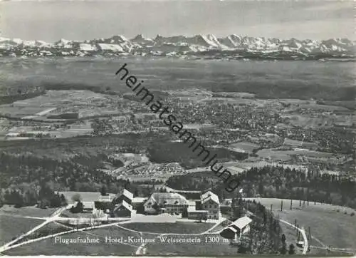 Weissenstein - Flugaufnahme - Hotel Kurhaus Weissenstein - Foto-AK Grossformat - Verlag Hugo Kopp Zürich gel. 1965