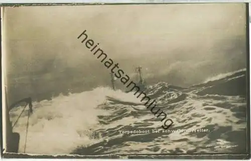 Torpedoboot bei schwerem Wetter - Foto-Ansichtskarte - Verlag F. Finke Wilhelmshaven