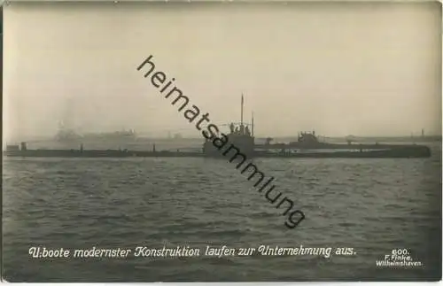 U-Boote - Foto-Ansichtskarte - Verlag F. Finke Wilhelmshaven
