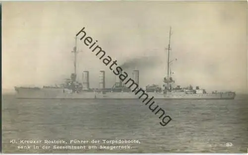 Kleiner Kreuzer Rostock - Führer der Torpedoboote - Foto-AK - Verlag F. Finke Wilhelmshaven