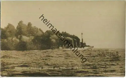 Königsberg brennend während des Gefechts - Foto-AK - Verlag F. Finke Wilhelmshaven