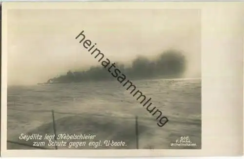 Seydlitz legt Nebelschleier - Foto-AK - Verlag F. Finke Wilhelmshaven