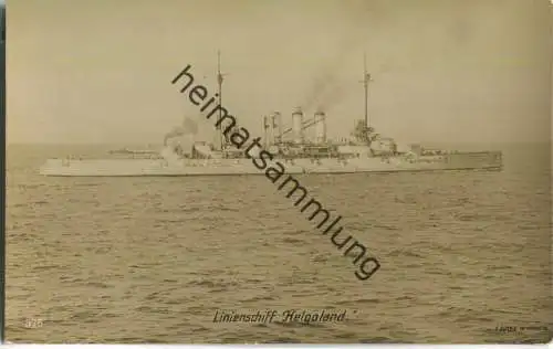 Linienschiff Helgoland - Foto-AK - Verlag F. Finke Wilhelmshaven