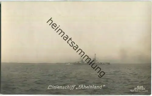 Linienschiff Rheinland - Foto-AK - Verlag F. Finke Wilhelmshaven